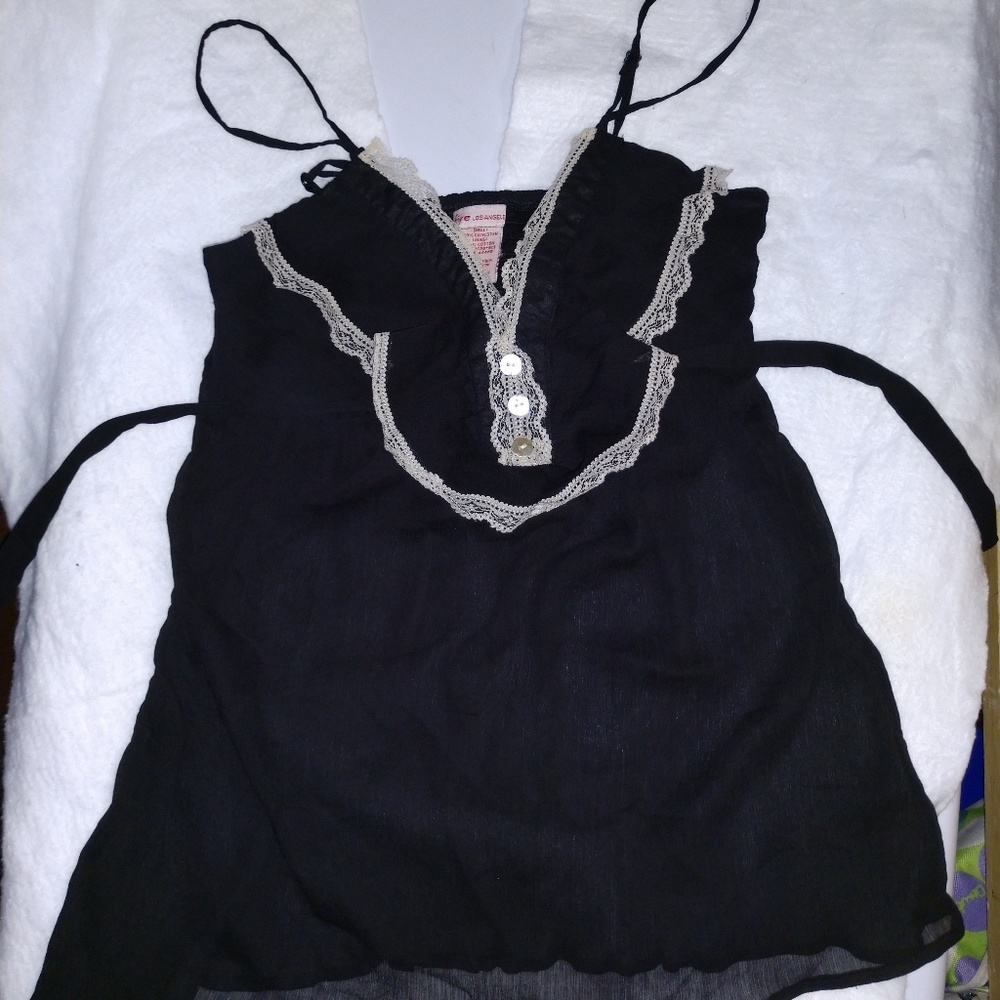 Sheer Black Tank lacy